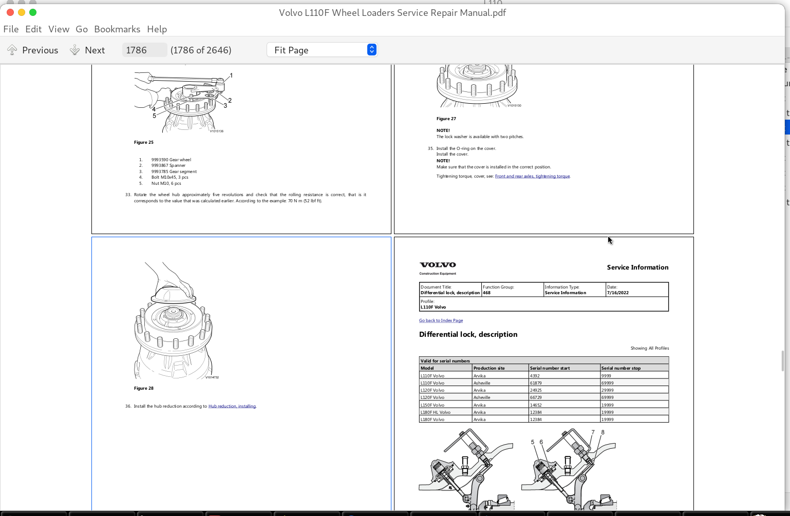 Volvo L110F Wheel Loaders Repair Service Manual A++ Repair Manual Store